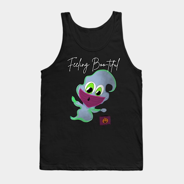 Feeling Boo-tiful! Trick-Or-Treating Ghost Tank Top by v_art9